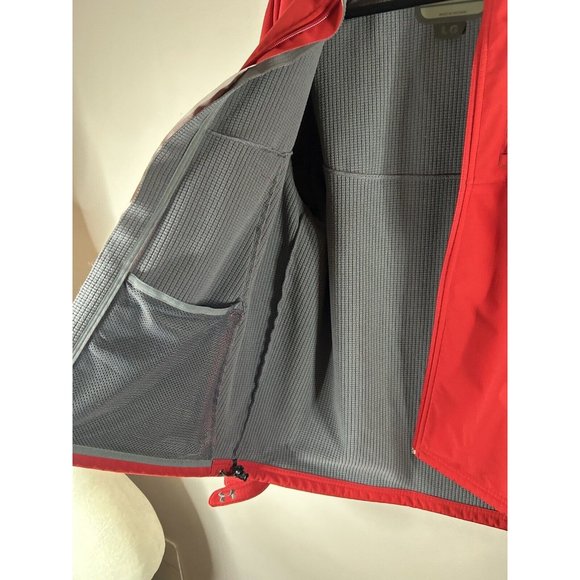 Under Armor Softshell Jacket Size Large L Soft Shell Red Gray Full Zip Coat - Picture 11 of 12
